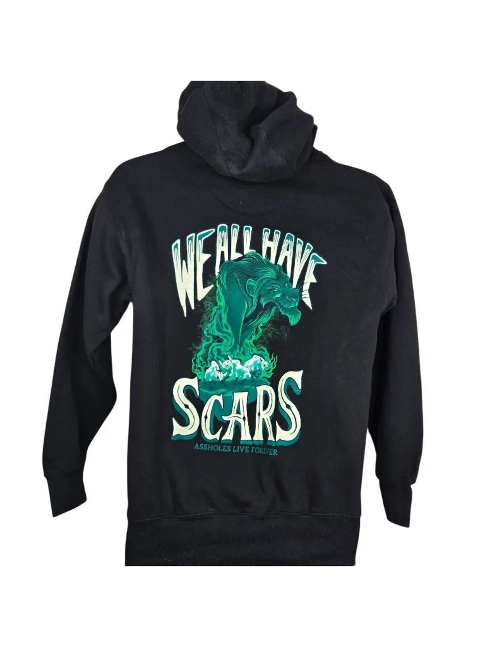 We All Have Scars Black Hoodie Mens S A**holes Live Forever Lion King